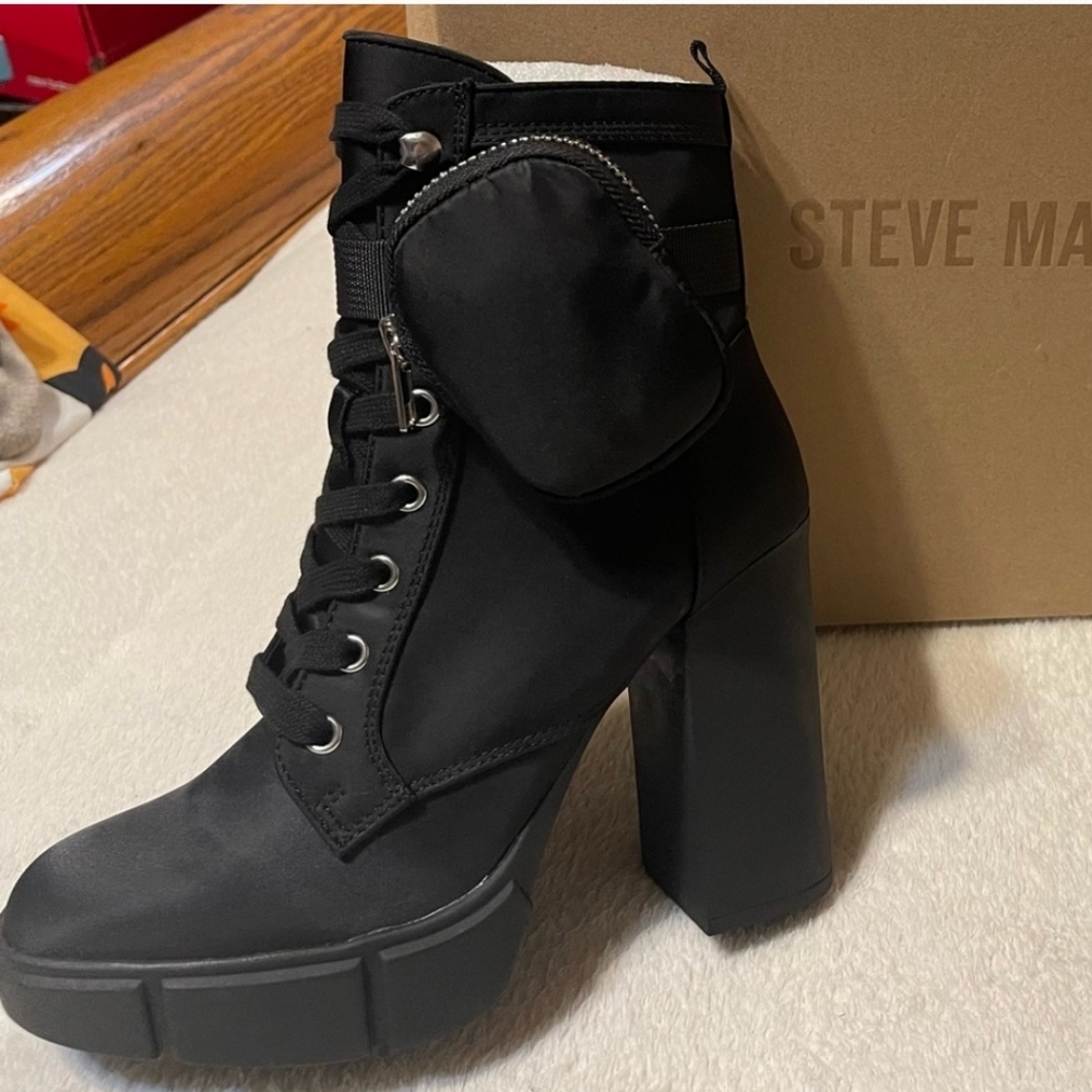 Steve Madden Herrick Black Heel Boots